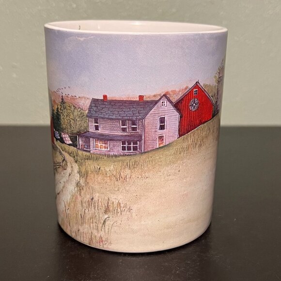 “Just for Pretty" Art Mug by Pat Richter 2003 ~ Red Barn w/ Star Quilt Hex Sign - Picture 4 of 13